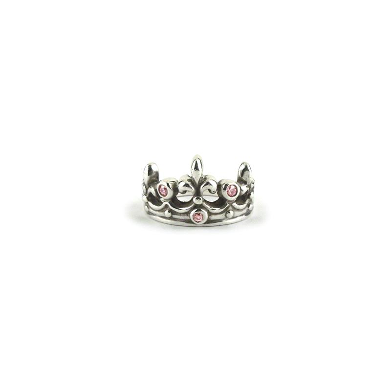 ロイヤル オーダー シルバー リング ティアラ ピンクアイス 【中古 