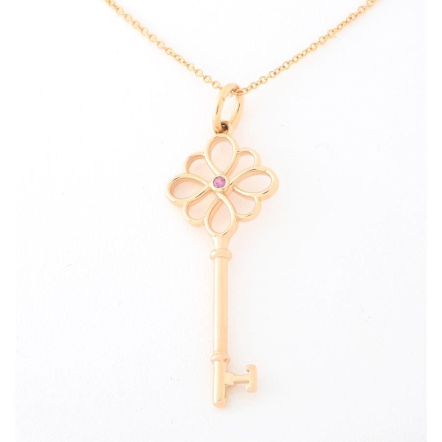 ティファニー ノットキー ネックレス750(K18RG) ピンク  