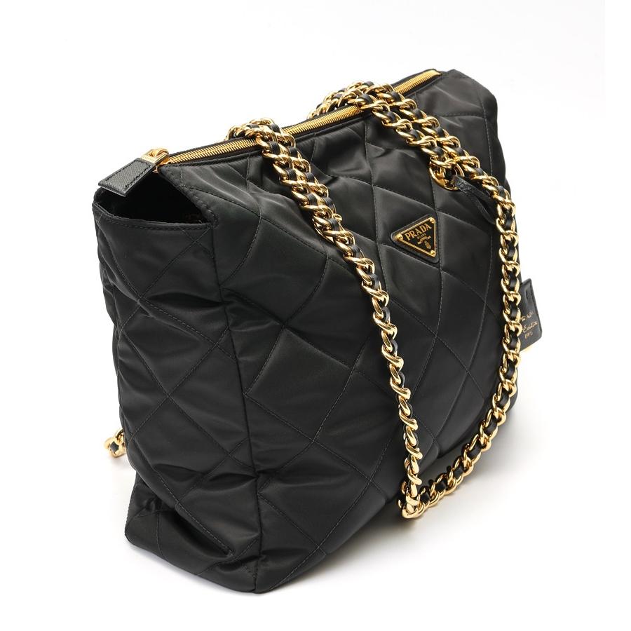 プラダ　Re-Nylon チェーンショルダーバッグ　1BG467　ナイロン　ブラック 【中古】 商品番号 S-159278　値下げ