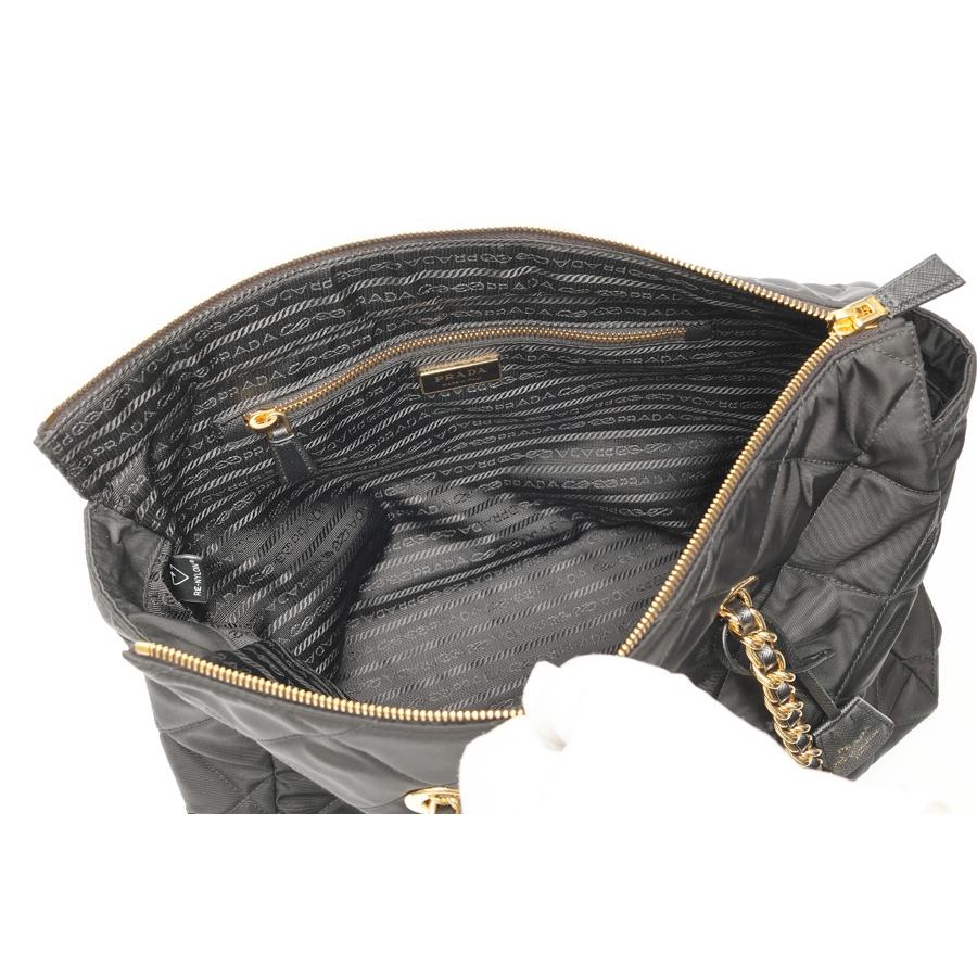 プラダ　Re-Nylon チェーンショルダーバッグ　1BG467　ナイロン　ブラック 【中古】 商品番号 S-159278　値下げ