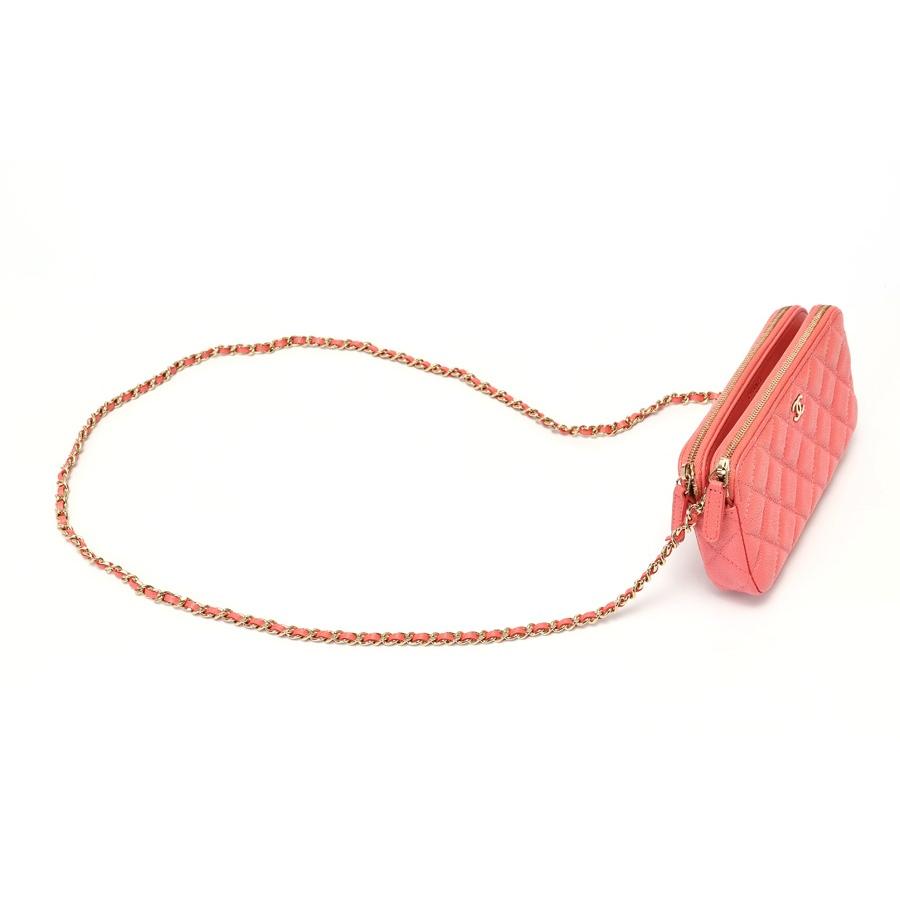 シャネル / CHANEL　マトラッセ チェーン ウォレット / ショルダーバッグ　A82527　キャビアスキン　ピンク 【中古】 商品番号 70158 CHANEL（シャネル） マトラッセ チェーン ウォレット A82527 キャビア