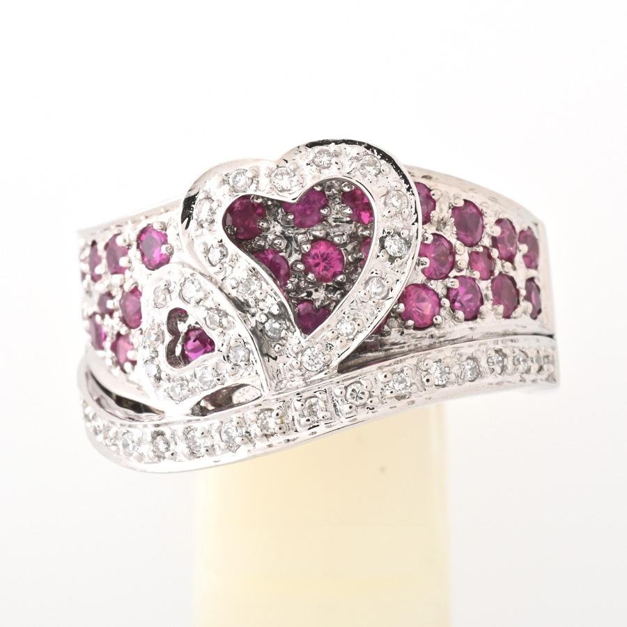 新品】ルビー＆ダイヤモンドリング(K18WG)