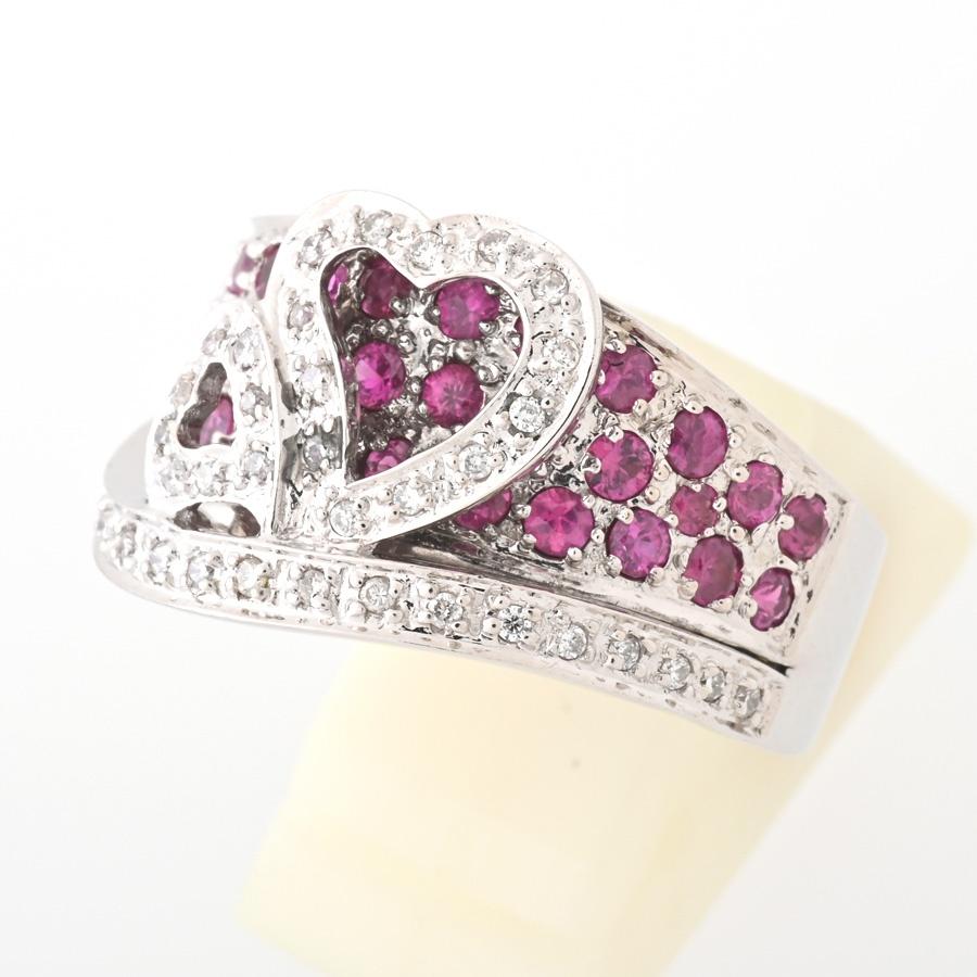 K18WG リング ルビー 1.05c / ダイヤモンド 0.22ct ＃13【中古】商品