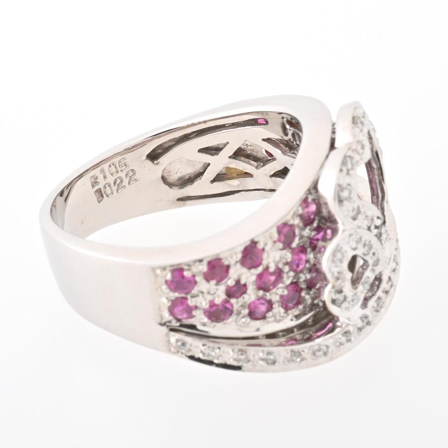 K18WG リング ルビー 1.05c / ダイヤモンド 0.22ct ＃13【中古】商品  