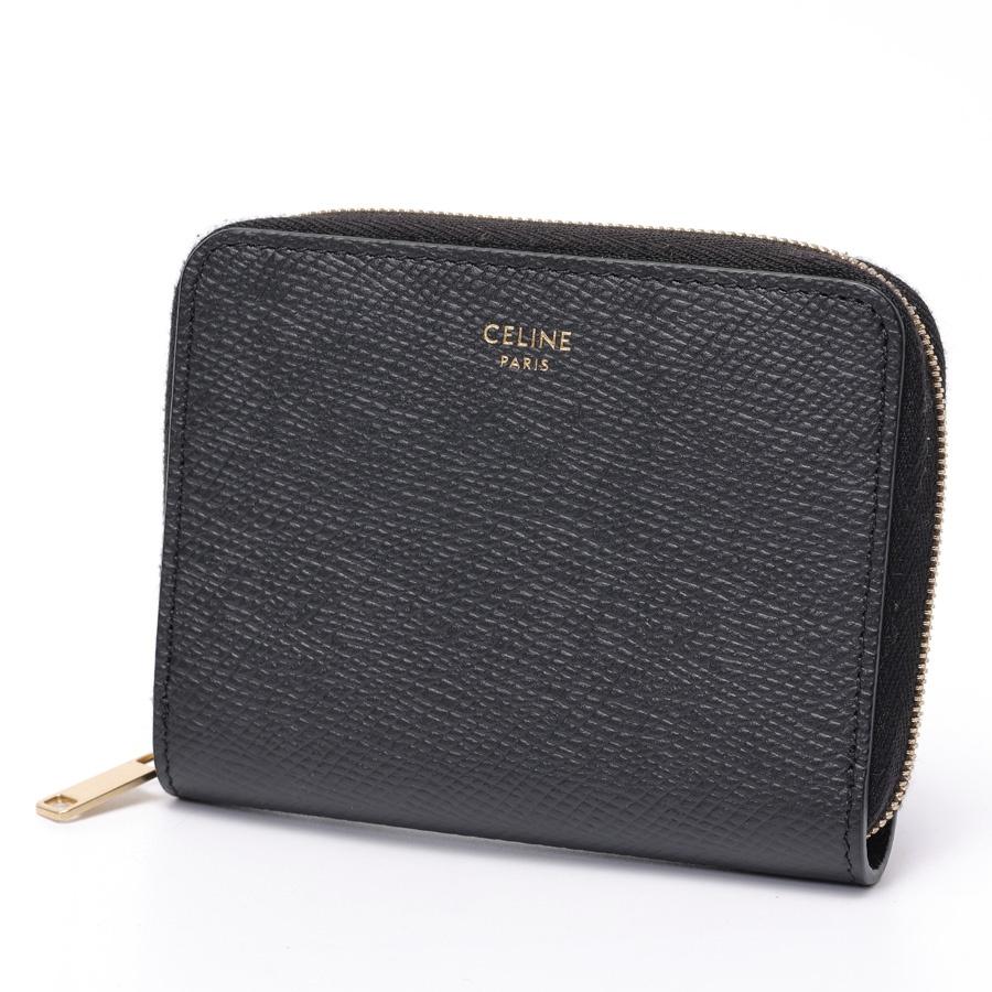 セリーヌ / CELINE　コンパクト ウォレット / ジップ コインケース　10B66　レザー　ブラック 【中古】　値下げ | CELINE