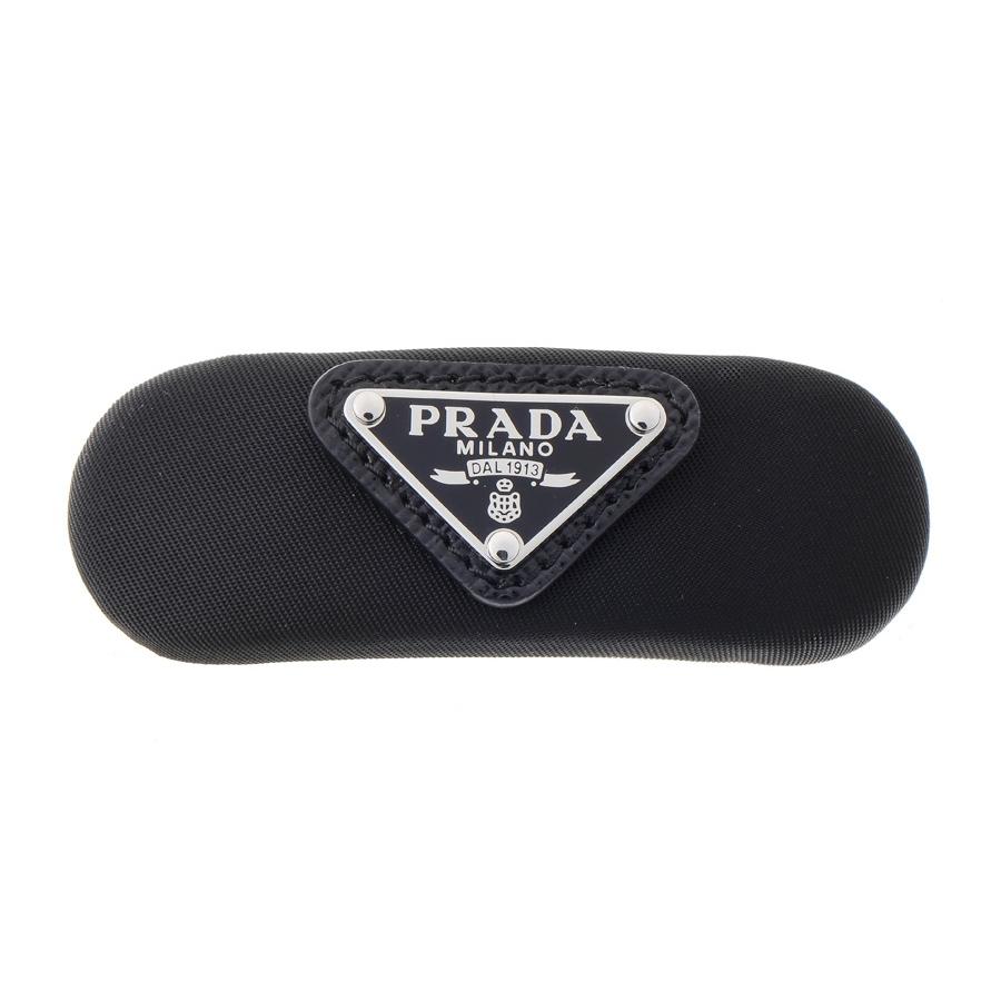 プラダ / PRADA　トライアングル ロゴ ヘアクリップ / バレッタ　1IF129　ナイロン/メタル　ブラック/シルバー金具 【中古】 商品番号 S-159978 PRADA（プラダ） トライアングル ロゴ ヘアクリップ / バレッタ 1IF129