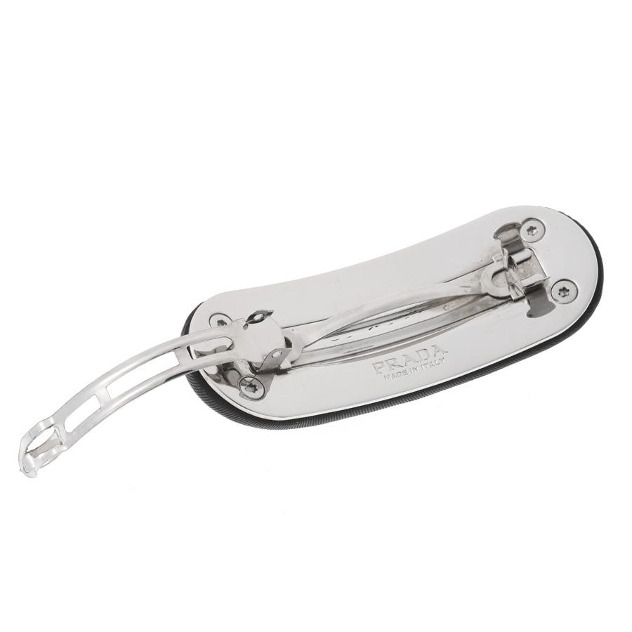 プラダ / PRADA　トライアングル ロゴ ヘアクリップ / バレッタ　1IF129　ナイロン/メタル　ブラック/シルバー金具 【中古】 商品番号 S-159978 PRADA（プラダ） トライアングル ロゴ ヘアクリップ / バレッタ 1IF129