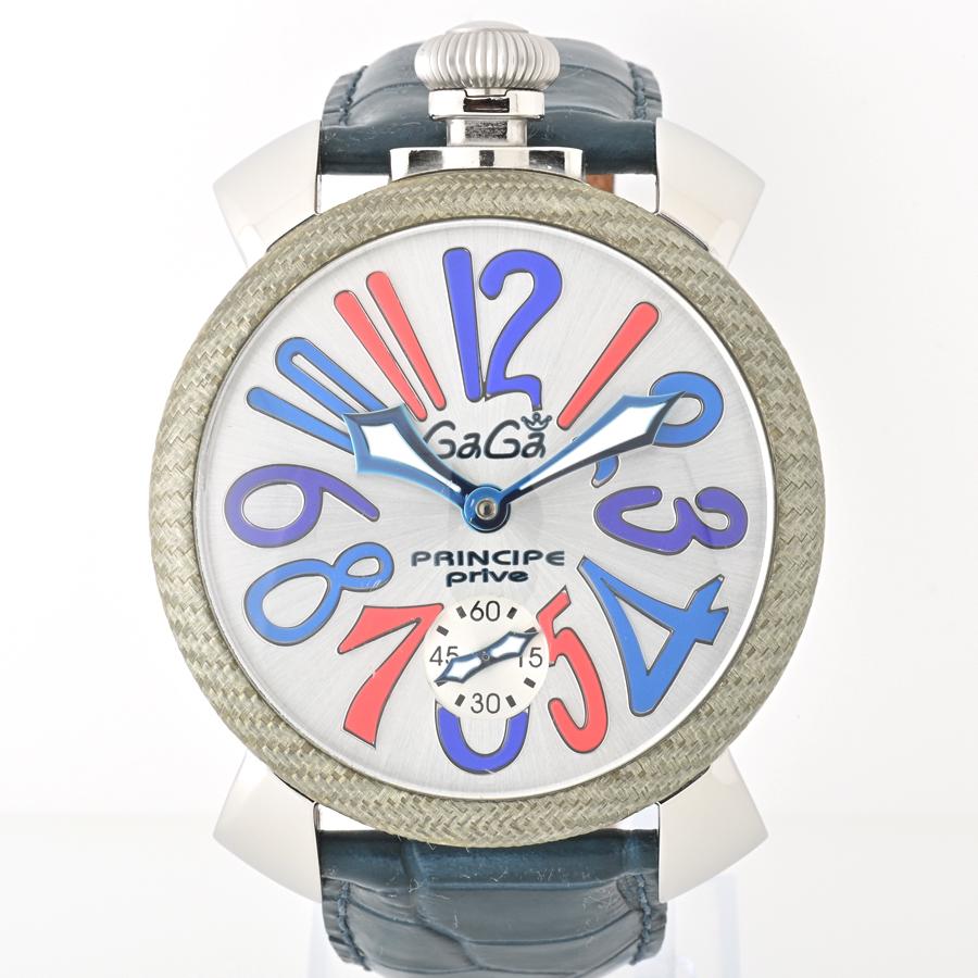 【良品】ガガミラノ　マニュアーレ48　カーボン　手巻き 楽天市場】ガガミラノ GaGa MILANO 5310.02.GR マヌアーレ48