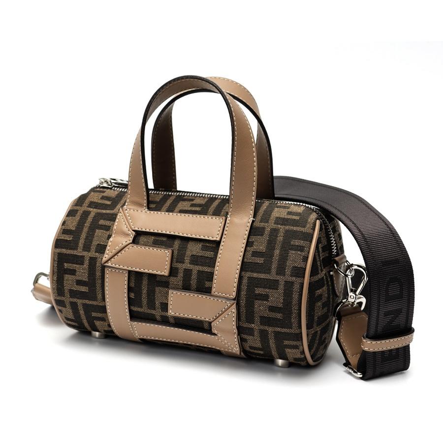 フェンディ / FENDI　ズッカ スモール ボストンバッグ / ショルダーバッグ　7VA570 　キャンバス/レザー　ブラウン/グレージュ 【中古】 商品番号 K-158807 FENDI（フェンディ） ズッカ スモール ボストンバッグ 7VA570