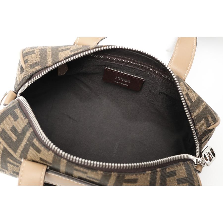 フェンディ / FENDI　ズッカ スモール ボストンバッグ / ショルダーバッグ　7VA570 　キャンバス/レザー　ブラウン/グレージュ 【中古】 商品番号 K-158807 FENDI - フェンディ / FENDI ズッカ スモール ボストンバッグ