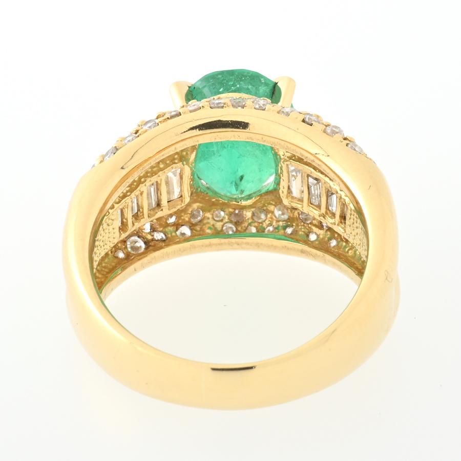 K18 エメラルド リング E=2.94ct D=1.10ct #13 【中古】 商品番号 B 