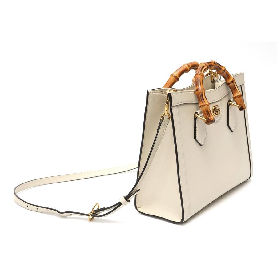 GUCCI ダイアナ　バンブー ホワイトレザートートバッグ GUCCI グッチ ダイアナ バンブー2WAYトートバッグ 655661 ホワイト