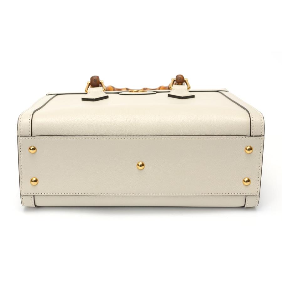 GUCCI ダイアナ　バンブー ホワイトレザートートバッグ グッチ ダイアナ スモール トートバッグ 660195 レザー/バンブー
