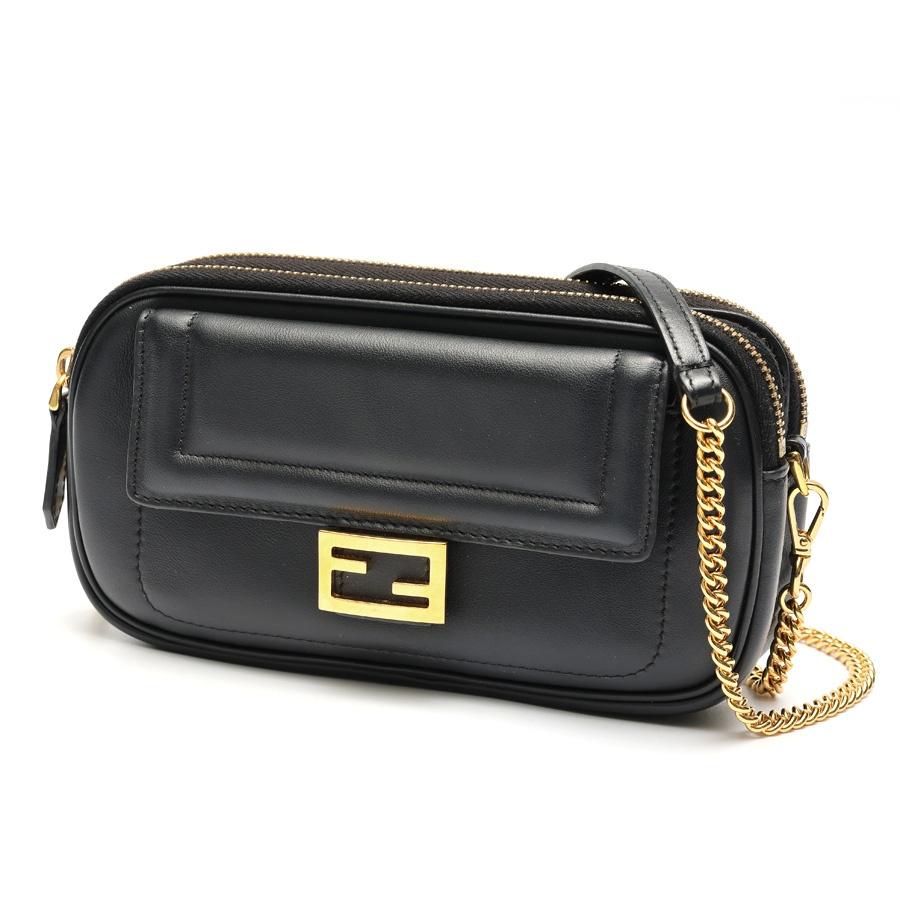 フェンディ / FENDI　イージー バゲット / チェーン ショルダーバッグ　8BS044　レザー　ブラック 【中古】 商品番号 S-159999 FENDI（フェンディ） イージー バゲット / チェーン ショルダー 8BS044