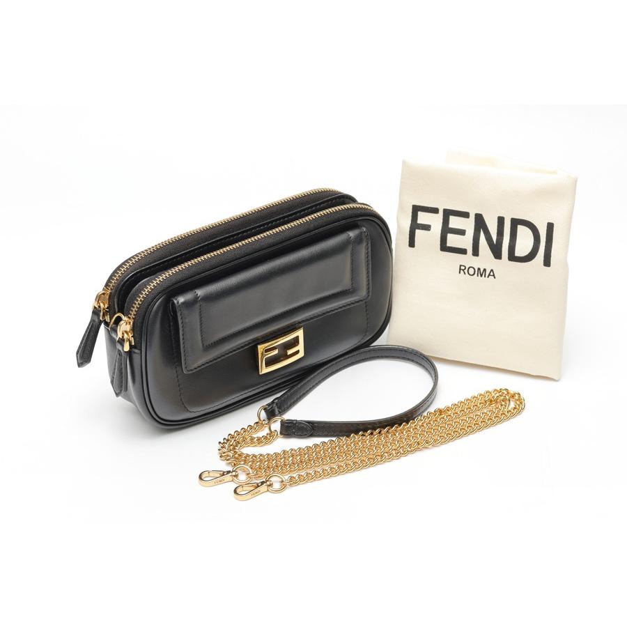 フェンディ / FENDI　イージー バゲット / チェーン ショルダーバッグ　8BS044　レザー　ブラック 【中古】 商品番号 S-159999 FENDI（フェンディ） イージー バゲット / チェーン ショルダー 8BS044