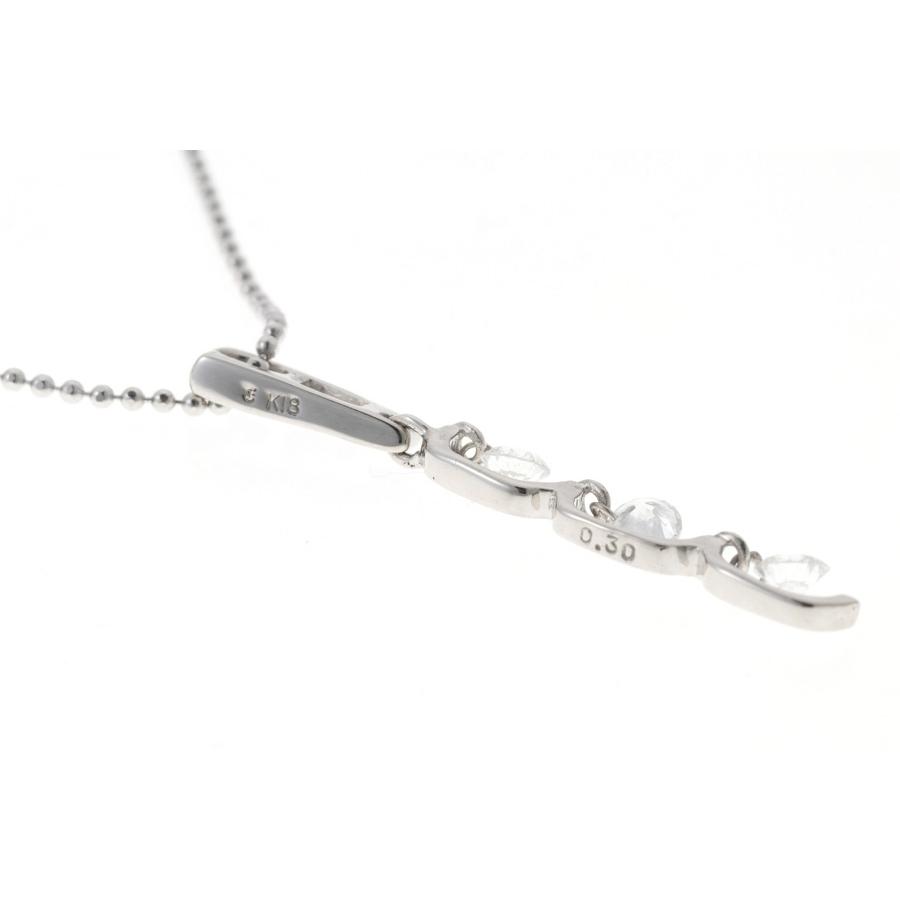 K18WG ネックレス ダイヤモンド 0.30ct 40.5cm 【中古】 商品番号 B 