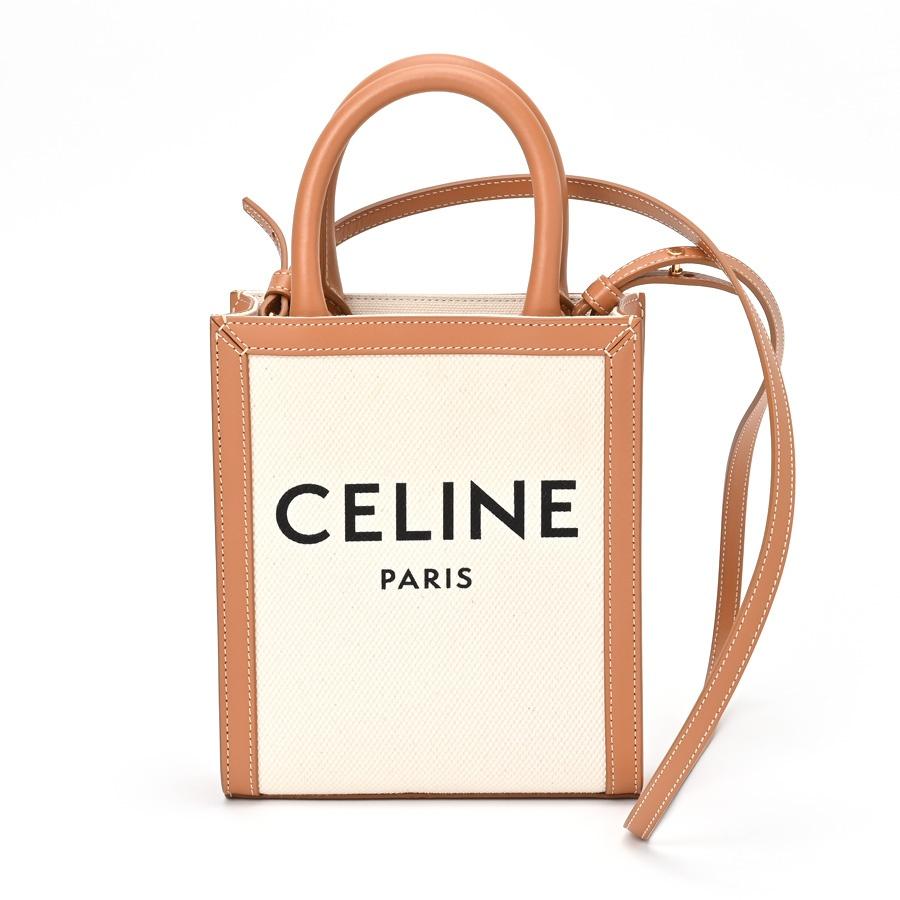 CELINE（セリーヌ） ミニ バーティカル カバ 19330 ベージュ/キャメル 