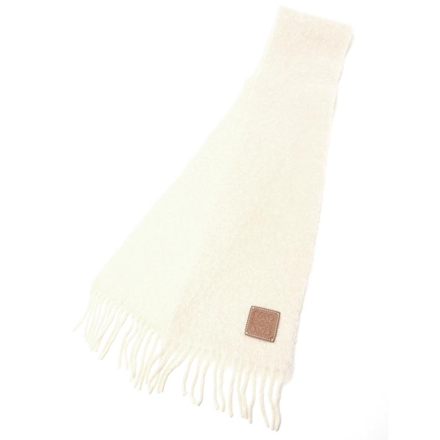 ロエベ スカーフ / マフラー F655254X01 モヘア&ウール ホワイト  