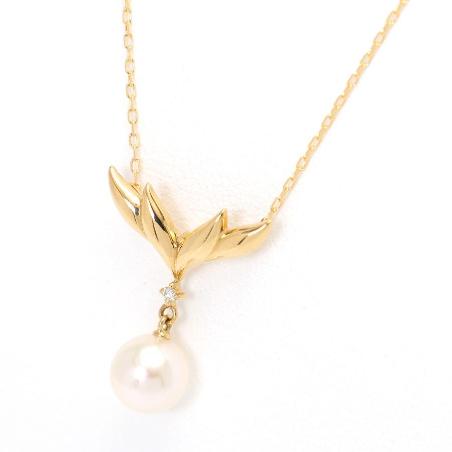 MIKIMOTO（ミキモト） パール ネックレス 1P ダイヤモンド K18YG 40cm
