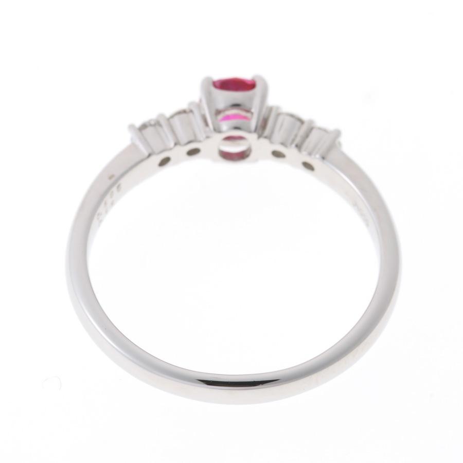 Pt900 リング ルビー 0.485ct / ダイヤモンド 0.14ct # 11.5 非加熱