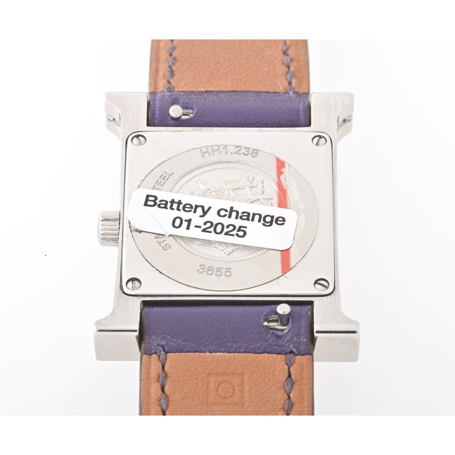 エルメス / HERMES　Ｈウォッチ PM 25mm　HH1.238　シェルホワイト　クオーツ　ラグ・ケースサイドダイヤモンド【中古】 商品番号 E-156583 H Watch エルメス / HERMES Hウォッチ PM 25mm HH1.238 シェル