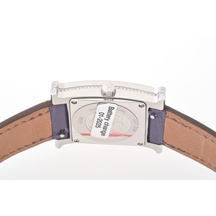 エルメス / HERMES　Ｈウォッチ PM 25mm　HH1.238　シェルホワイト　クオーツ　ラグ・ケースサイドダイヤモンド【中古】 商品番号 E-156583 H Watch エルメス / HERMES Hウォッチ PM 25mm HH1.238 シェル