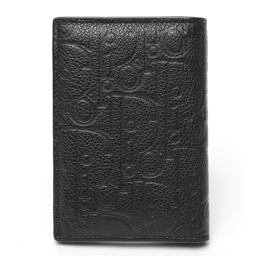 ディオール / DIOR　二つ折り カードホルダー　2ESCH138FLG_H00N　オブリーク グラビティ レザー　ブラック 【中古】 Christian Dior（クリスチャン・ディオール） ディオール 二つ折り