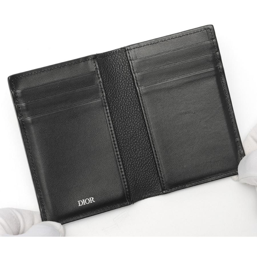 ディオール / DIOR　二つ折り カードホルダー　2ESCH138FLG_H00N　オブリーク グラビティ レザー　ブラック 【中古】 Christian Dior（クリスチャン・ディオール） ディオール 二つ折り