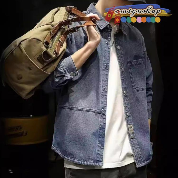 デニムシャツ メンズ 長袖 シャツジャケット デニムジャケット