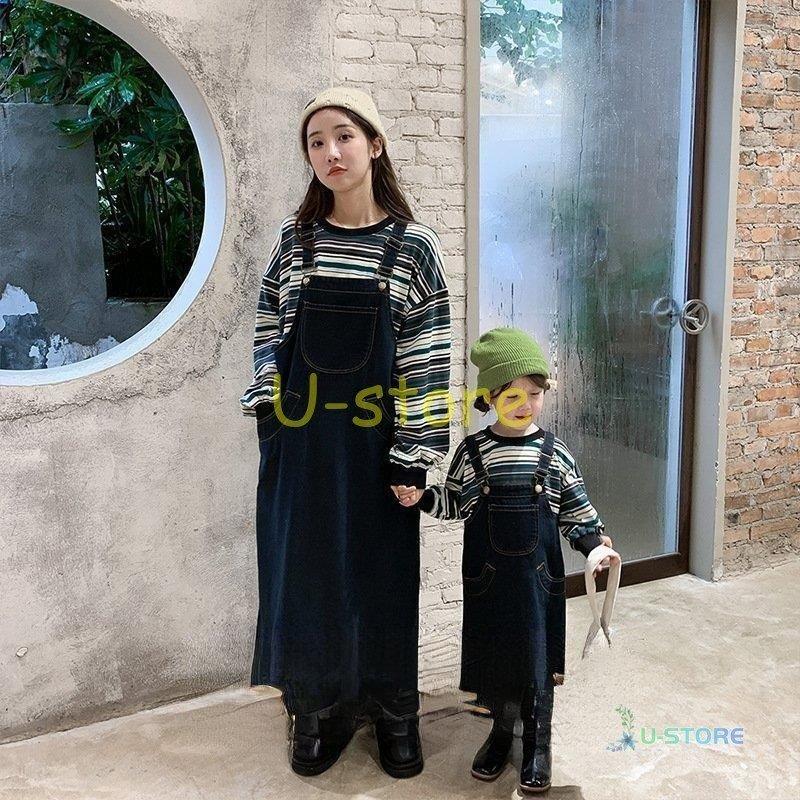 ママとお揃い 娘とペアルック ママリンクコーデ 親子お揃い デニムワンピース 女の子子供服 春秋 シンプル おしゃれ カジュアル おでかけ お揃い 子供服 Toms 富福ストア 通販 Yahoo ショッピング