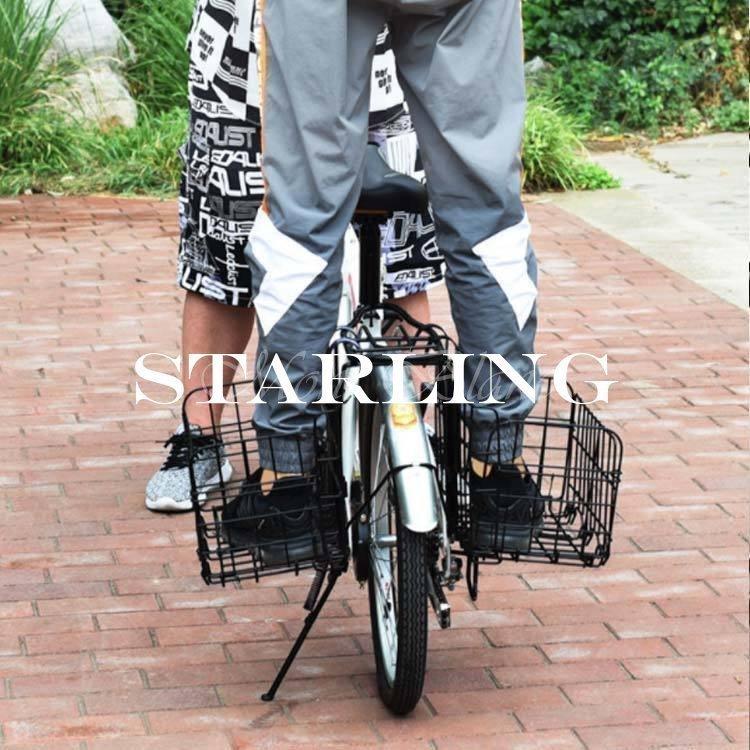 折りたたみ式カゴ ワイヤーバスケット 自転車用 前かご 後ろ 着脱式 折り畳み式前かご 軽量 大容量 スチール 耐荷重20KG 通学 通勤 クロスバイ|tomifuku-store|02