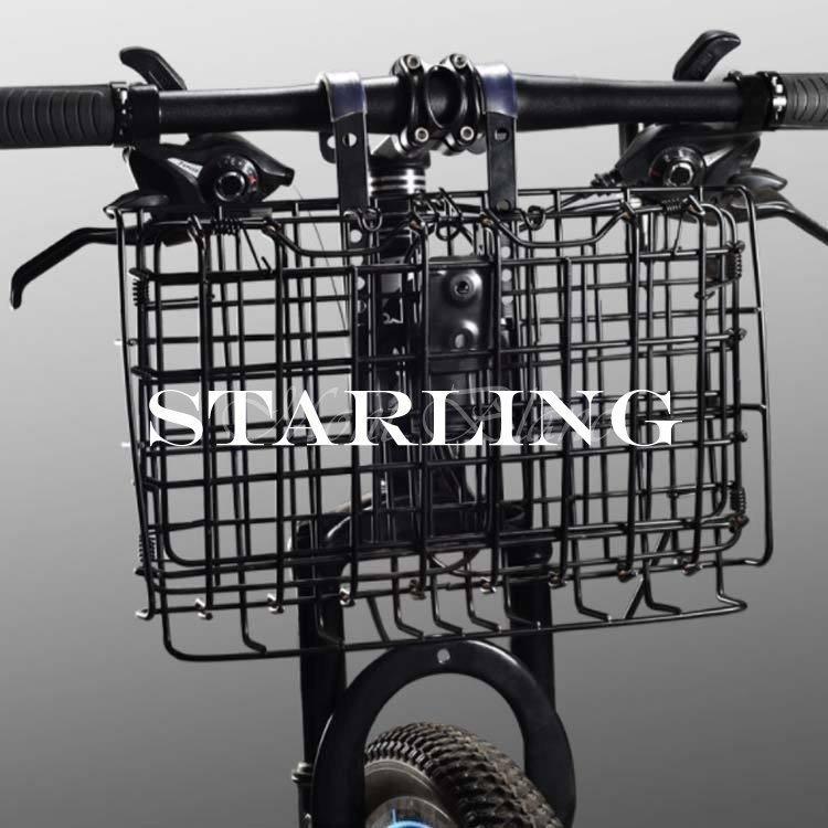 折りたたみ式カゴ ワイヤーバスケット 自転車用 前かご 後ろ 着脱式 折り畳み式前かご 軽量 大容量 スチール 耐荷重20KG 通学 通勤 クロスバイ|tomifuku-store|04