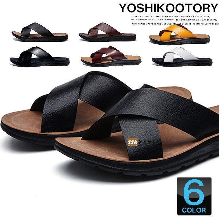 サンダル メンズ 靴 コンフォートサンダル ルーム ビーチ 海 シャワーサンダル 革 お兄系 Toms 富福ストア 通販 Yahoo ショッピング