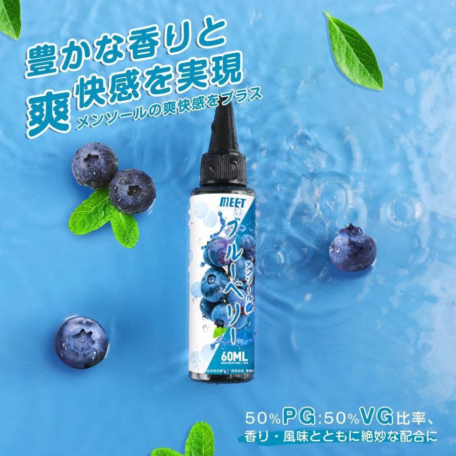 電子タバコ リキッド VAPE Liquid ブルーベリー メンソール配合 60ml×3
