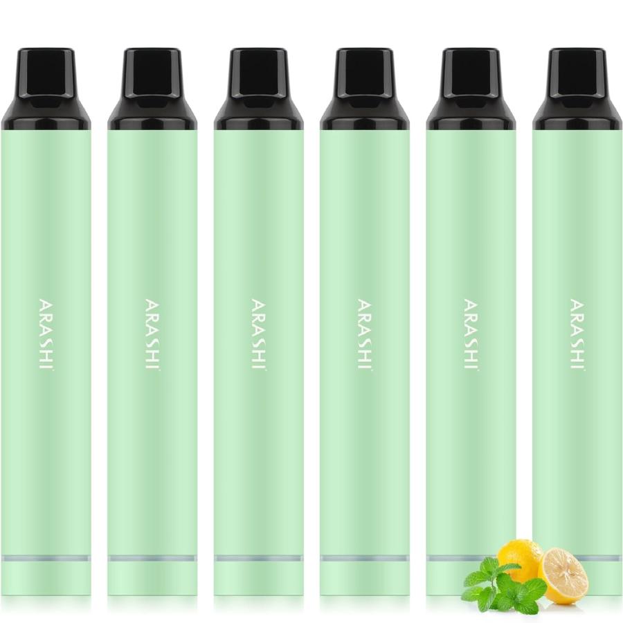 電子タバコ VAPE 使い捨て レモンミント 1本3000回吸引可能 6本入り 大 