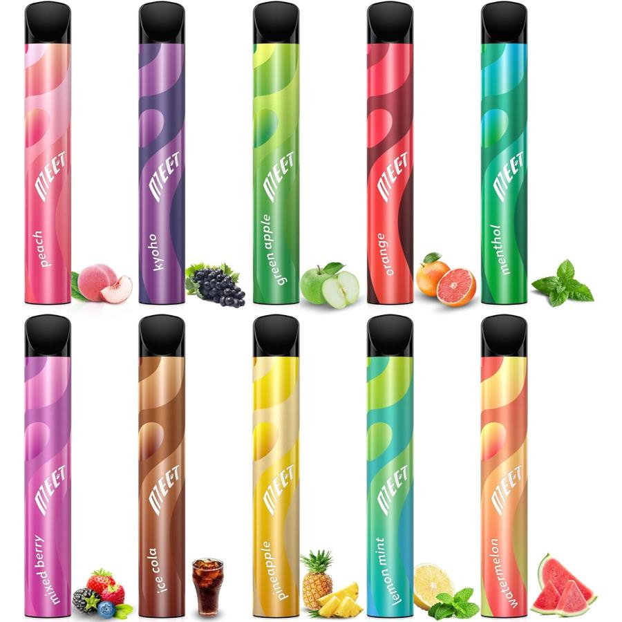 air vip グレープ 持ち運びシーシャ シーシャ 10本セット 電子タバコ 使い捨て VAPE 10風味入り 15000回吸引可能 大容量