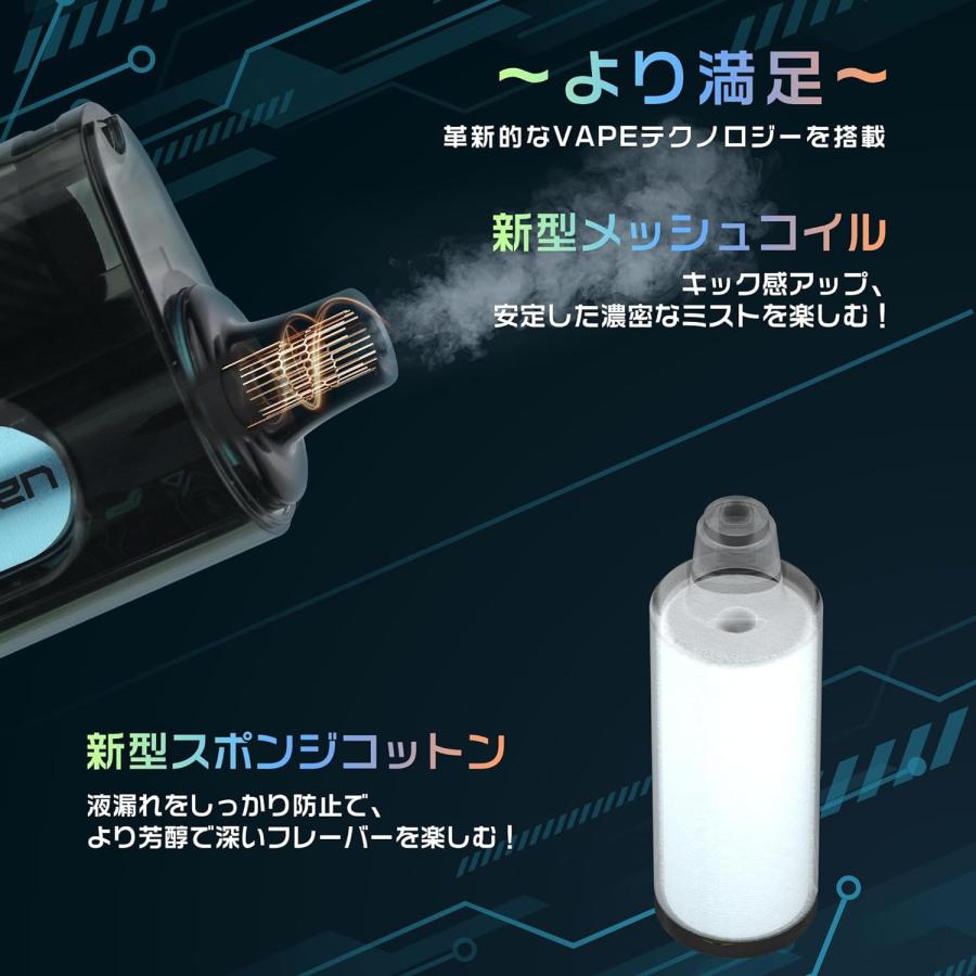 電子タバコ 使い捨て VAPE 予備用本体バッテリー 大容量 水蒸気