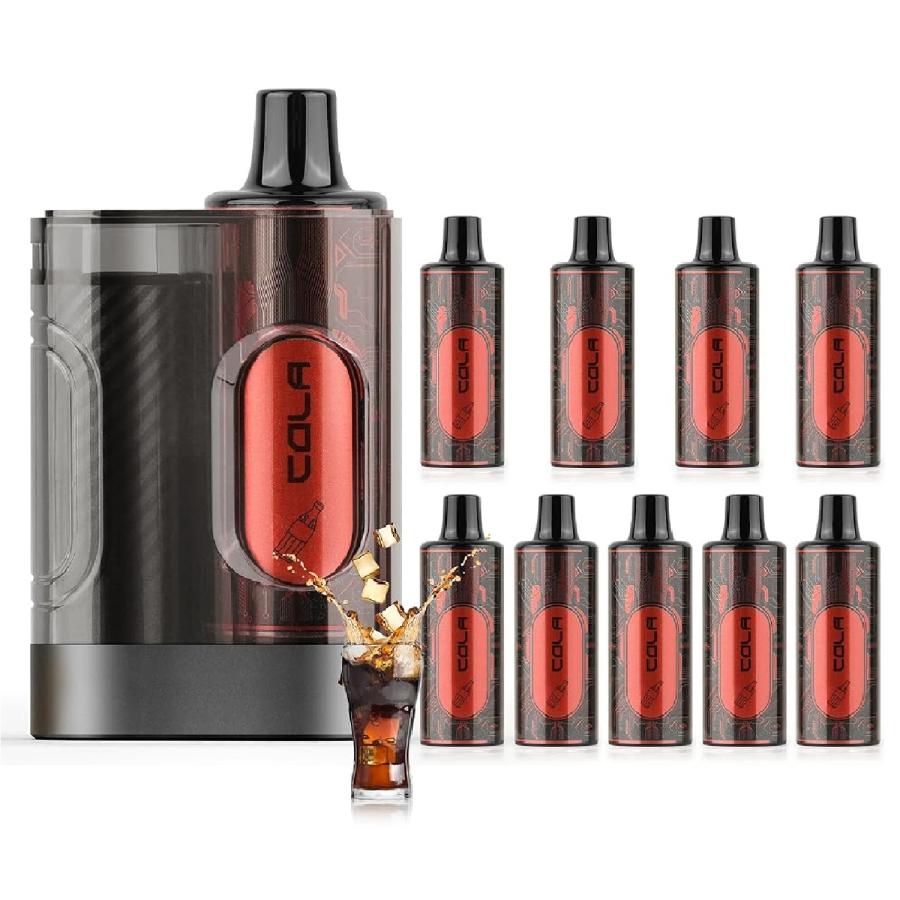 電子タバコ 使い捨て VAPE コーラ風味 本体+10POD 50000回吸引可能 大