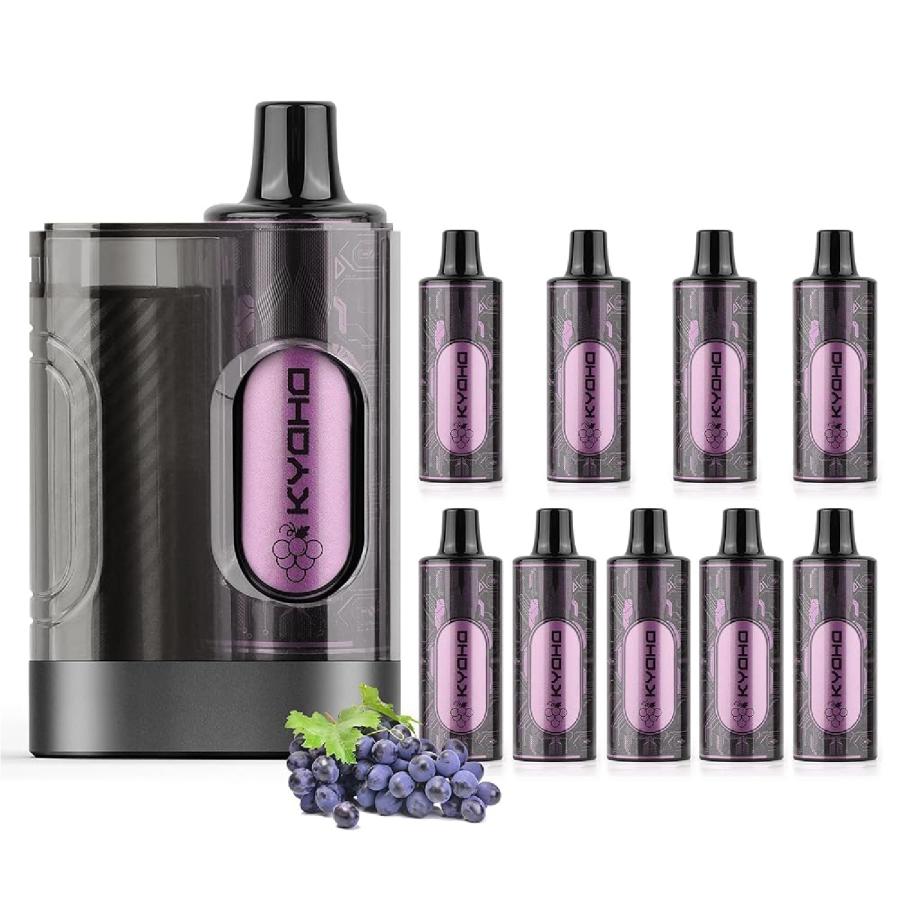 電子タバコ 使い捨て VAPE 巨峰 本体+10POD 50000回吸引可能 大容量
