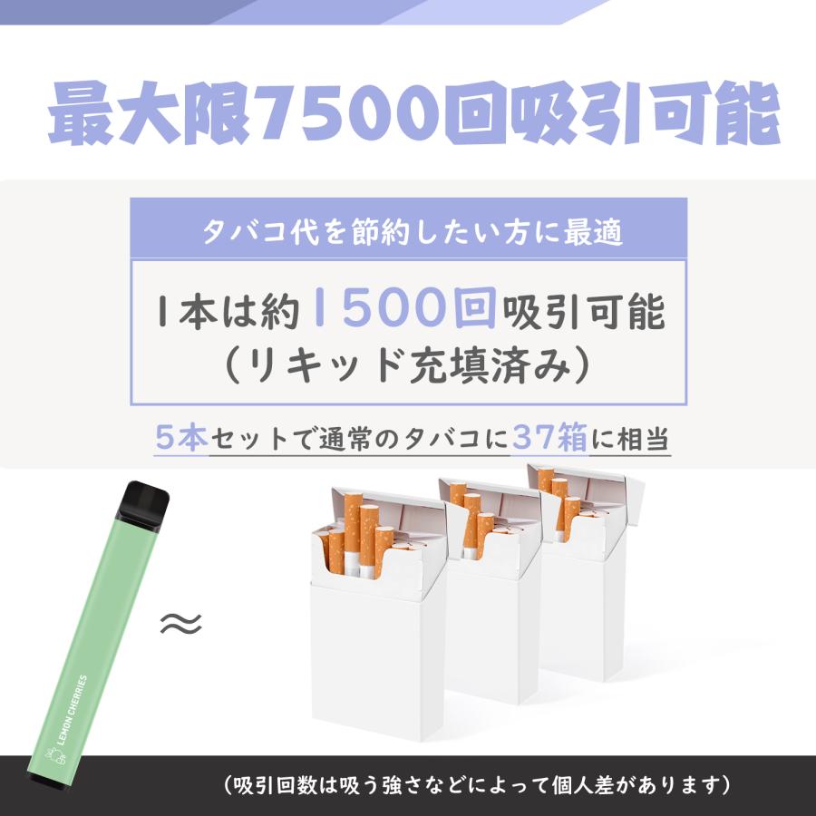 電子タバコ 使い捨て VAPE MIX風味 7500回吸引可能 大容量 持ち運び