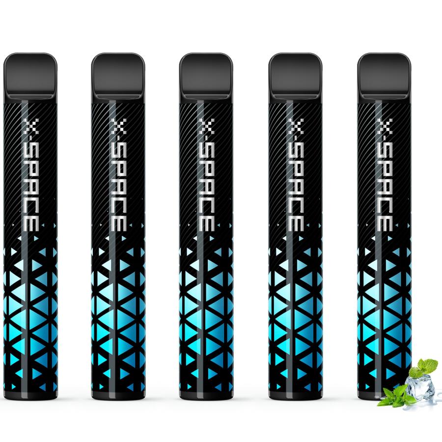 電子タバコ 使い捨て VAPE ミントメンソール 5本入り 約10000回可能 持ち運び シーシャ 水蒸気タバコ たばこ ニコチンタールなし 禁煙 爆煙 ベイプ JO5T X-SPACE（Yahoo!・富潤公式通販）