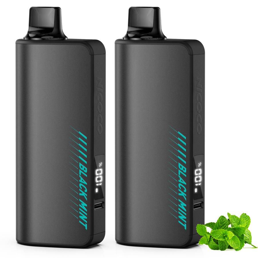 電子タバコ 使い捨て VAPE ブラックミント 1/2個選択OK 大容量 持ち運び シーシャ LEDディスプレイ付き 禁煙 タールなし ニコチンなし 爆煙 ベイプ V3S型 NICOCO