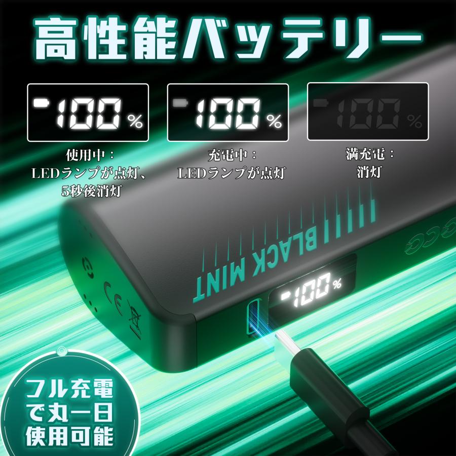 電子タバコ 使い捨て VAPE ブラックミント 32000回吸引可能 大容量