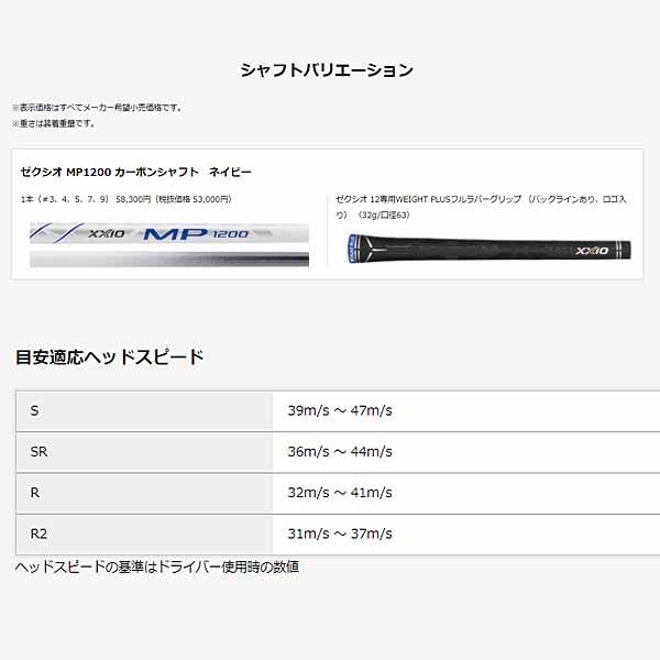 XXIO ダンロップ XXIO12 フェアウェイウッド MP1200 カーボンシャフト