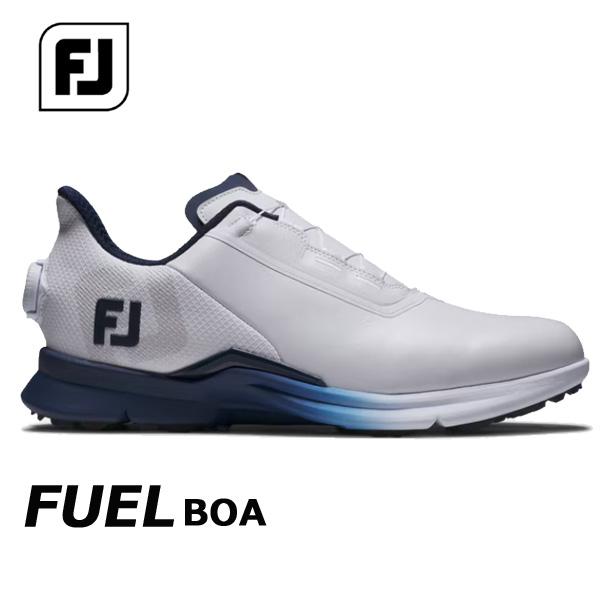 ADIZERO ホワイト/ネイビー、フットジョイゴルフシューズ FootJoy（フットジョイ） FootJoy 25 FJ フューエル ボア 【ホワイト