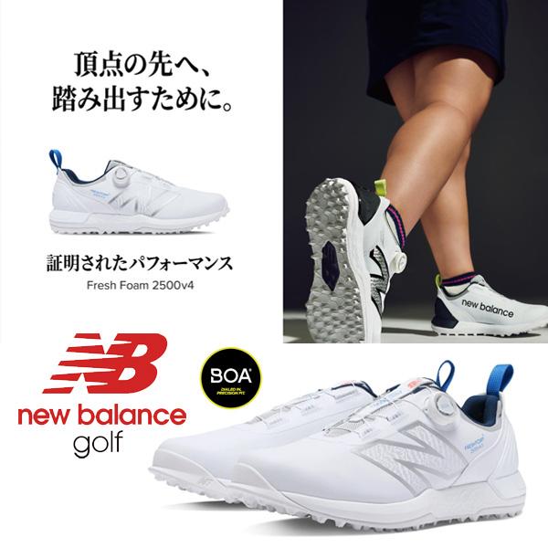 ニューバランス ゴルフシューズ Fresh Foam X 2500 v4 SL BOA(R) A ホワイト/ブルー  スパイクレス ボア  NEW BALANCE GOLF UGS2500A｜tomikichi｜02