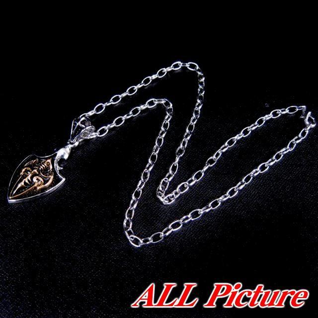 シールド＆ソードデザインネックレス/盾/剣/エンブレム/Rock/ロック