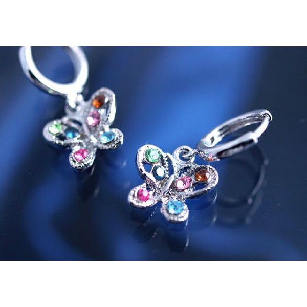 在庫限り/セット価格）大人気カラフルバタフライネックレス＆ピアス