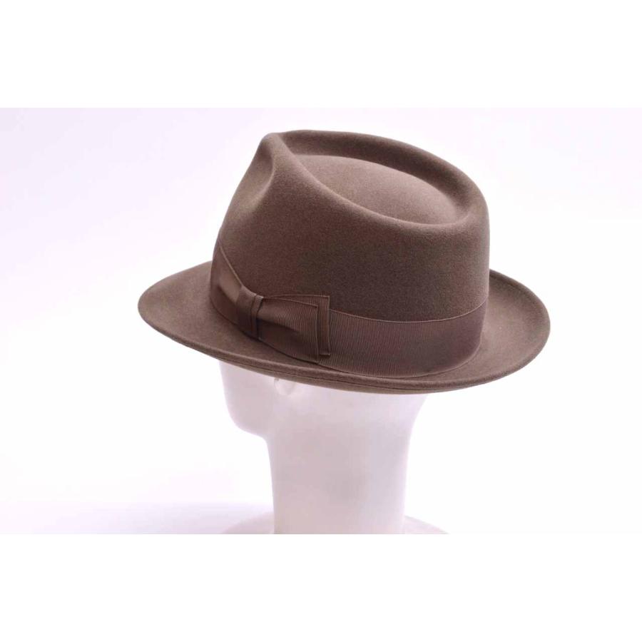 希少　美品　FUJI HAT フジハット　ヴィンテージ　ブラウン　フェルトハット Fuji HAT フジハット ファーフェルト 「Kitton キトン」 CenterDent