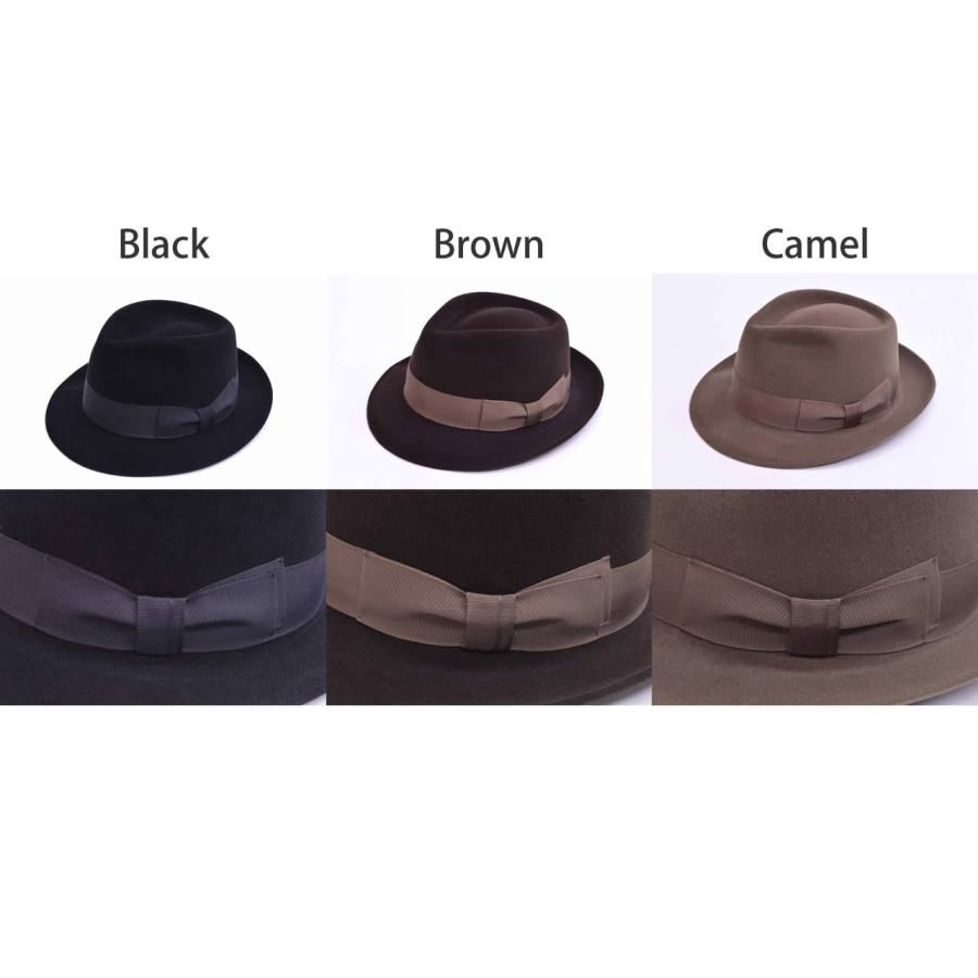 美品　フジハット　FUJI HAT 中折れ帽　グレー　kitton 兎毛　M 帽子 メンズ ハット 高級フェルトハット 兎毛 中折れハット ウール 帽